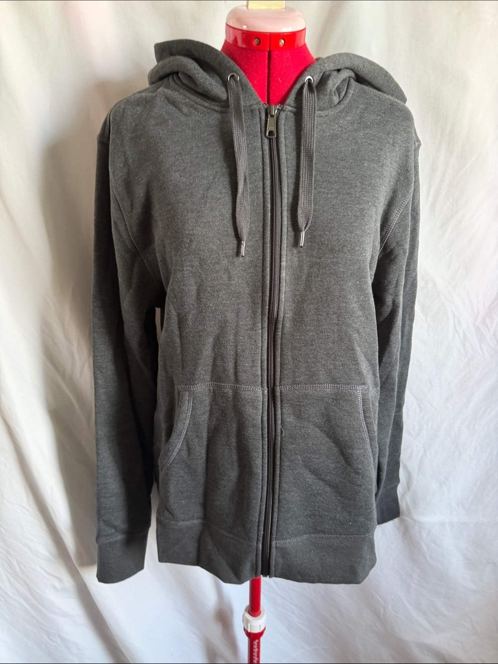 Amazon Essentials Dark Gray Full-Zip Hooded Sweatshirt